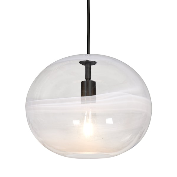 Besa Lighting Geno Cord Pendant, Vapor Clear, Black Finish, 1x7W LED Filament 1JT-GENOCL-EDIL-BK - main